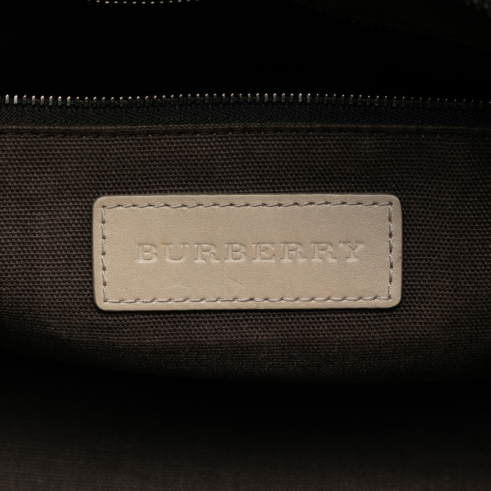 Pre-Loved Burberry Smoke Check Coated Canvas Heathcliff Satchel - Picture 5 of 7